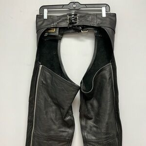 Hudson Black Unisex Leather Chaps
